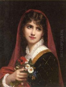A Young Beauty wearing a Red Veil