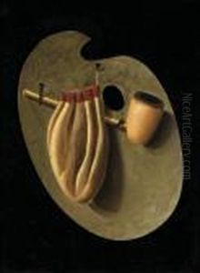 Artist's Palette With Pipe And Pouch by John Frederick Peto