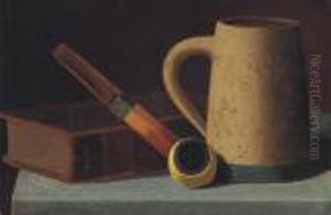Still Life With Mug And Pipe by John Frederick Peto
