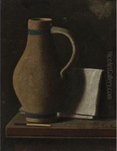 Gray And Blue Jug by John Frederick Peto