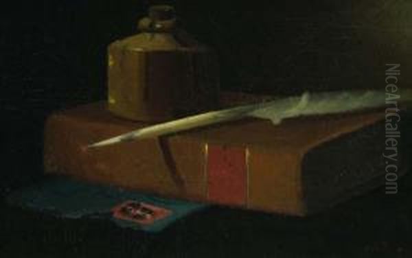 Still Life With Inkwell, Book & Quill - view 1