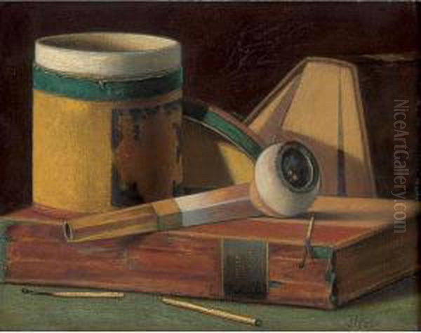 Tobacco Box, Pipe And Books - view 1