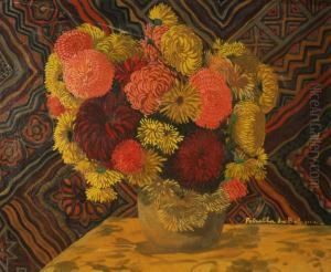 Vaso Fiorito Con Fondo A Tessuto Decoraro by Vittorio Petrella Da Bologna