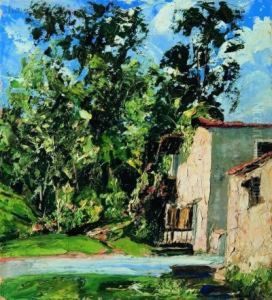 Casolare Con Ruscello (pollone, Rione Trotti) by Vittorio Petrella Da Bologna
