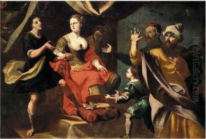 A Mythlogical Scene, Possibly Potiphar's Wife Accusing Joseph Before Her Husband