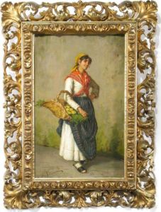 Italienische Zitronenverkauferin In Landesublicher by Arturo Petrocelli