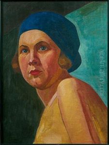 Portrait De Femme by Kuzma Sergievitch Petrov-Vodkin