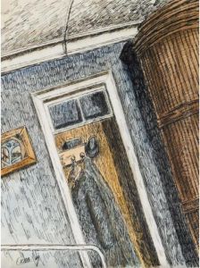 Interior With A Stove by Kuzma Sergievitch Petrov-Vodkin