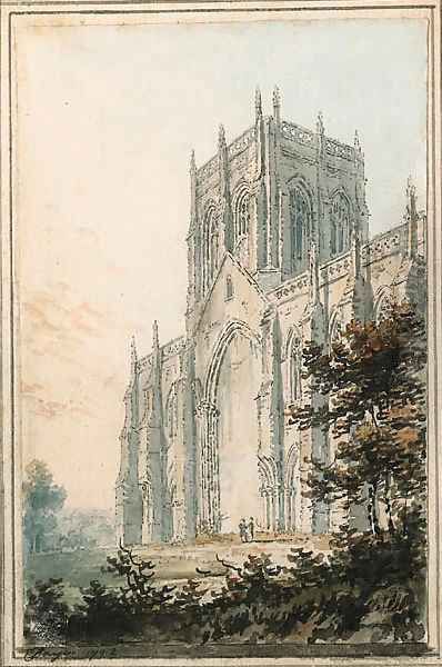 Figures before a Cathedral - view 1