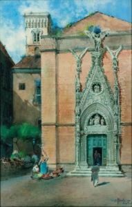 Figures Before A Church, Naples Figures Before A Church, Naples