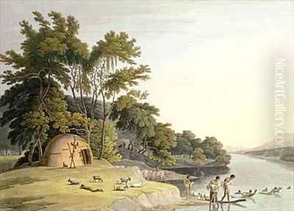 A Korah Hottentot Village on the Left Bank of the Orange River by Samuel Daniell