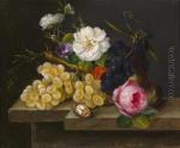Stillleben Mit Trauben Und Rosen - view 1