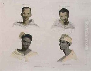 A Hottentot a Hottentot Woman a Kaffre a Kaffre Woman four head and shoulder vignettes
