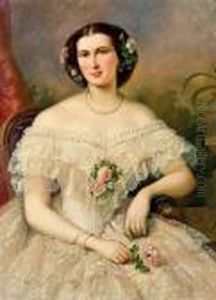 Portrait Der Schauspielerin Fanny Ellsler (?) by Theodor Petter