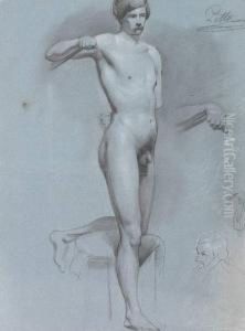 Stehender Mannlicher Akt by Theodor Petter