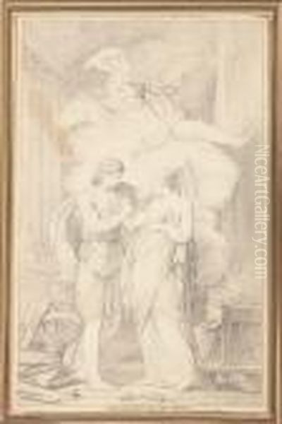Une Allegorie De L'amour: Un Homme Offrant Un Coeur A Unefemme - view 1