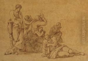 Un Groupe De Figures Se Lamentant by Jean-Francois-Pierre Peyron