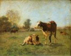 Vaches Au Pre by Aymar Pezant