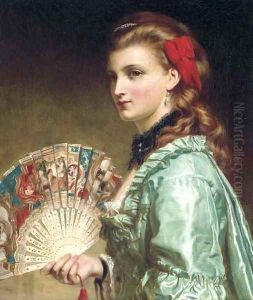 Portrait of a lady, half-length, with an ivory fan Portrait of a lady, half-length, with an ivory fan