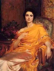 Portrait Of Elsa Daughter Of William Hall Esq by Sir Frank Dicksee