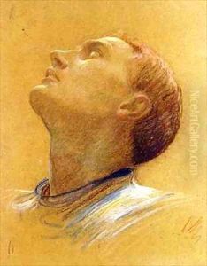 Study of an upturned head by Sir Frank Dicksee