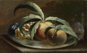 Still Life With Peaches, Grapes And Figs by Maximilian Pfeiler