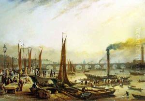 The Thames with Waterloo Bridge in View by William Turner Delonde
