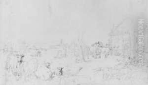 Einem Bauernhaus Und Zahlreichem Vieh by Johann Georg Pforr