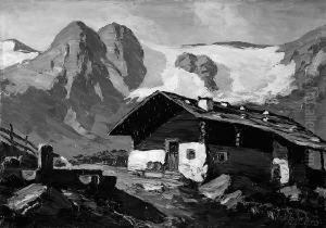 "almhutte Im Hochgebirge". Sign.
Und Bez. Tyrol/munchen. Ol Auf Lwd. 48 X 68 Cm. Abbildung Seite by Alois Pfund
