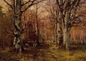 Wooded Path I (sheep) by William Preston Phelps