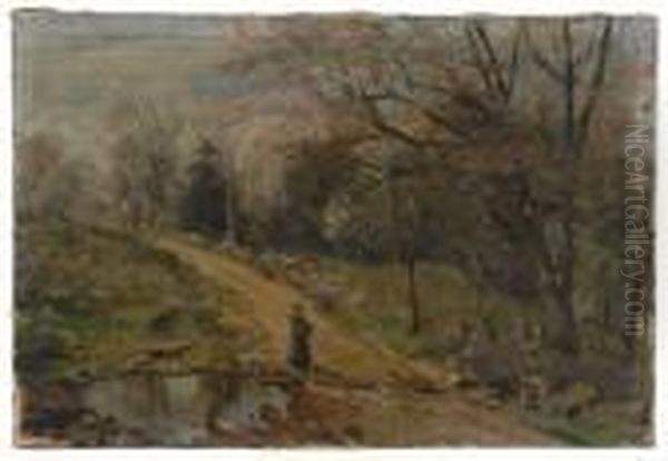 Figure On A Country Road - view 1