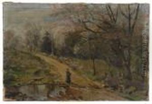 Figure On A Country Road by William Preston Phelps