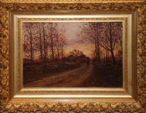 Woman &amp; Childon Wooded Path by William Preston Phelps