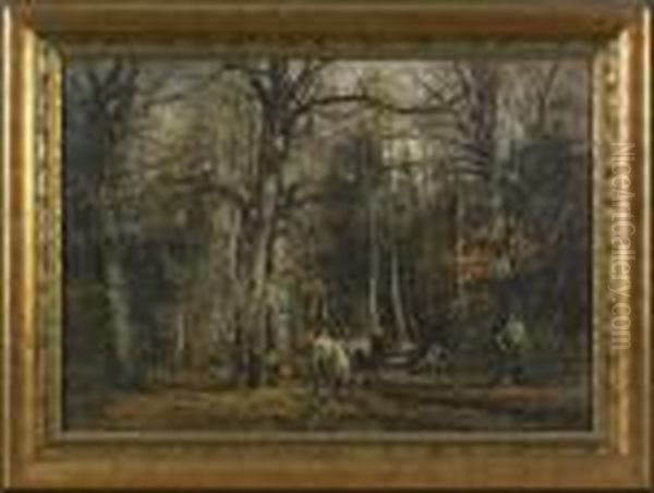 Landscape With Horses Pulling A Cart - view 1