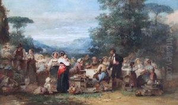 Dutch Villagers Celebrating A Wedding - view 1
