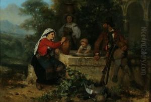 At The Fountain by Karel Frans Philippeau