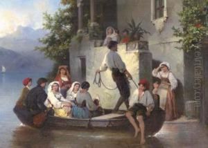 Gita Sul Lago by Karel Frans Philippeau