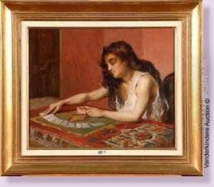 La Joueuse De Cartes by Leon Philippet