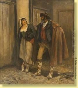 Romaine En Conversation by Leon Philippet