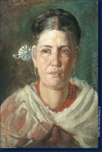 Portrait De Romaine by Leon Philippet