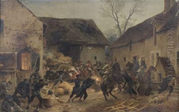 Bataille Dans Une Cour De Ferme Pendant La Guerre De 1870 - view 1
