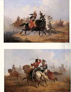 Chocs De Cavalerie by Henri Felix Emmanuel Philippoteaux