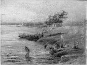 Lavandieres Au Bord Du Nil