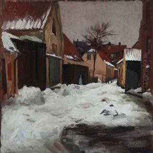 Village At Winter Time by Sally Philipsen