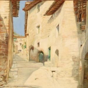 A Winding Little Street In Assisi, Italy