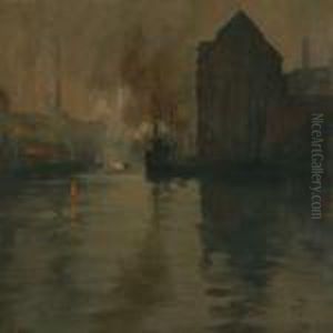 Summer Night Incopenhagen Harbour by Sally Philipsen