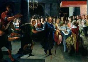 Dice Offering a Banquet to Francus in the Presence of Hyante and Climene by Toussaint Dubreuil
