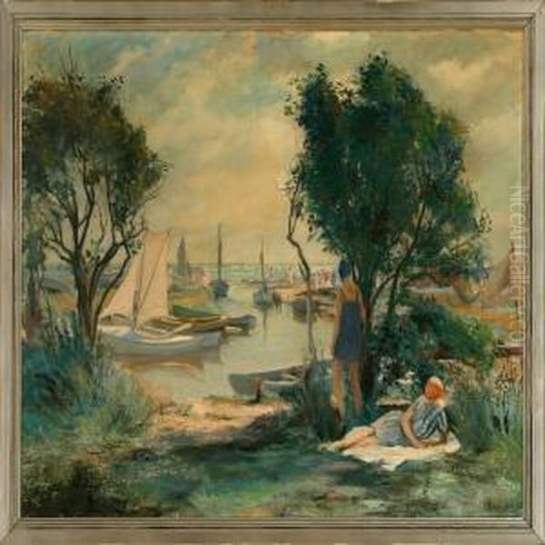 Summer Day At Walloe's Harbour In Dragor - view 1