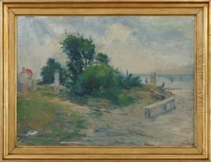 Coastal Scenery With Numerous Bathers