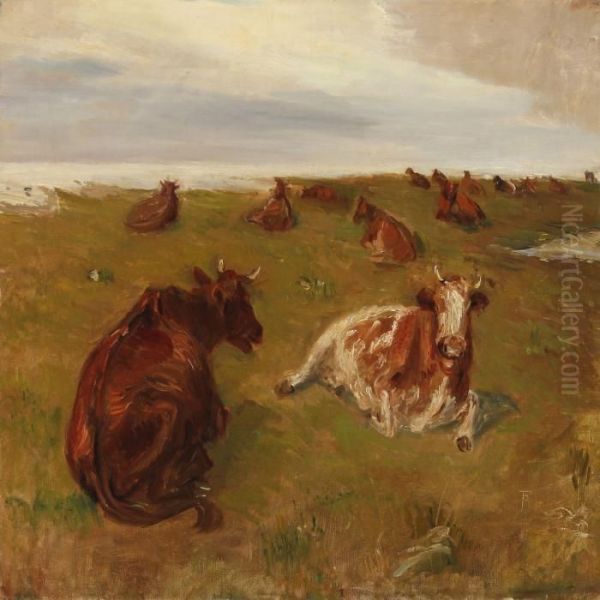 Danish Landscapewith Cows In The Field - view 1